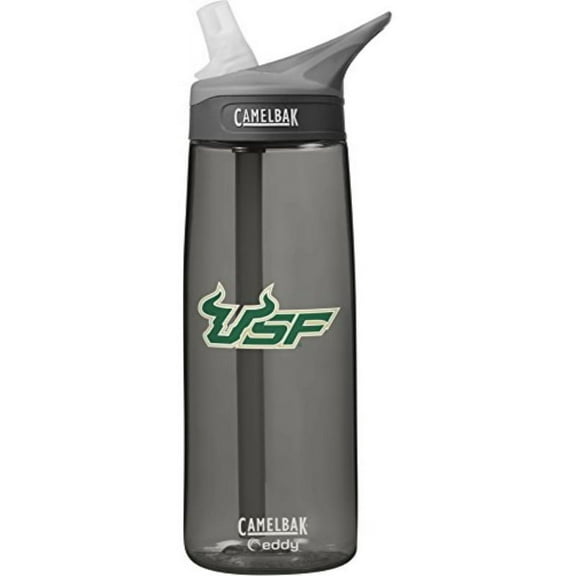 NCAA South Florida Bulls Unisex CamelBak Eddy 75L Collegiate Water Bottle, CHARCOAL, 75 Liter