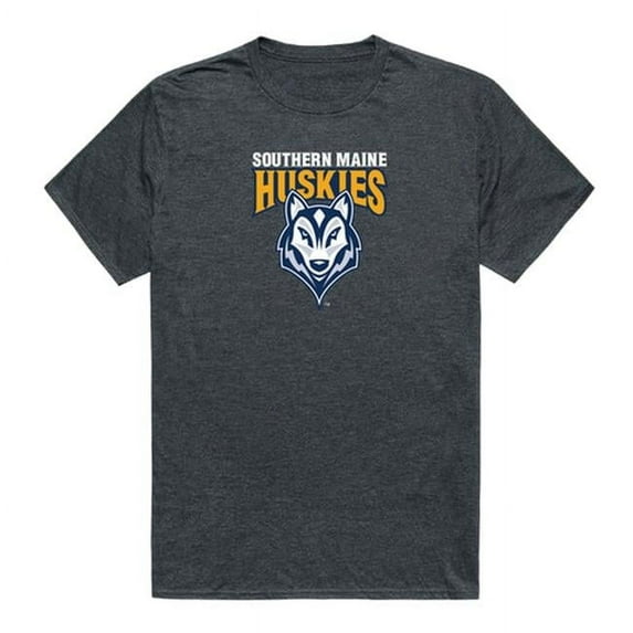 NCAA Southern Maine Huskies Cinder T-Shirt, Heather Charcoal - 2XL