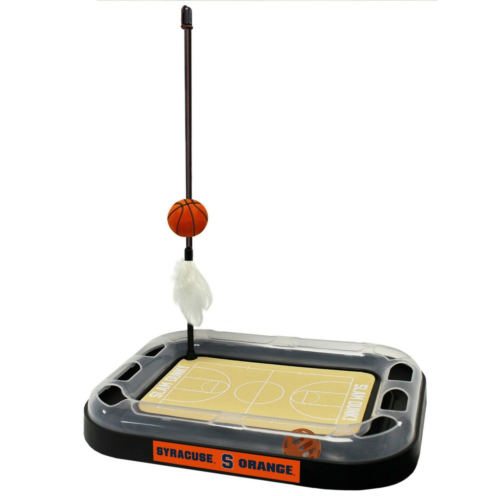 NCAA Syracuse Orange CAT Scratcher Mat Toy with Catnip Plush & Feather Cat Toy 5-in-1 Kitty Toy