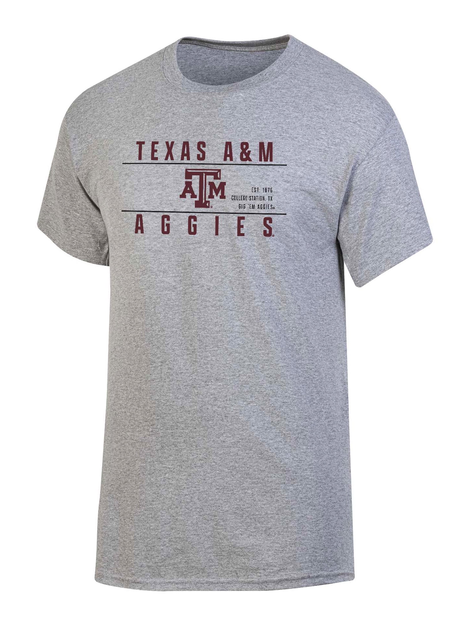 NCAA Men's Texas A&M Aggies Gray Bar Logo Crewneck Tee