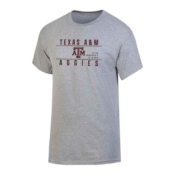 NCAA Men's Texas A&M Aggies Gray Bar Logo Crewneck Tee