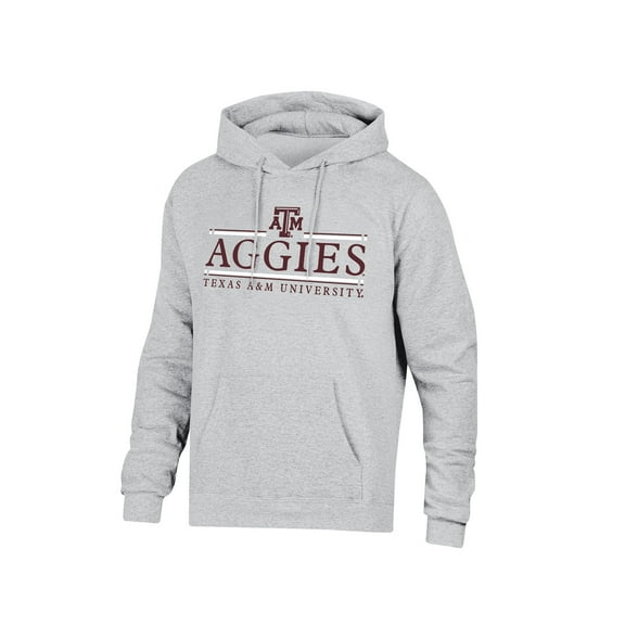 NCAA Men’s Ash Heather Team Bar Logo Fleece Hoodie Sweatshirt