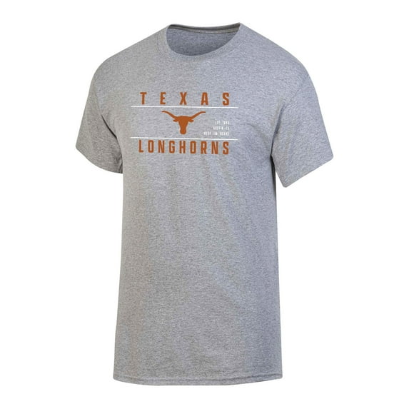 NCAA Men's Texas Longhorns Gray Bar Logo Crewneck Tee