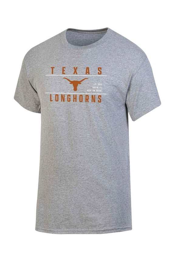 NCAA Men's Texas Longhorns Gray Bar Logo Crewneck Tee