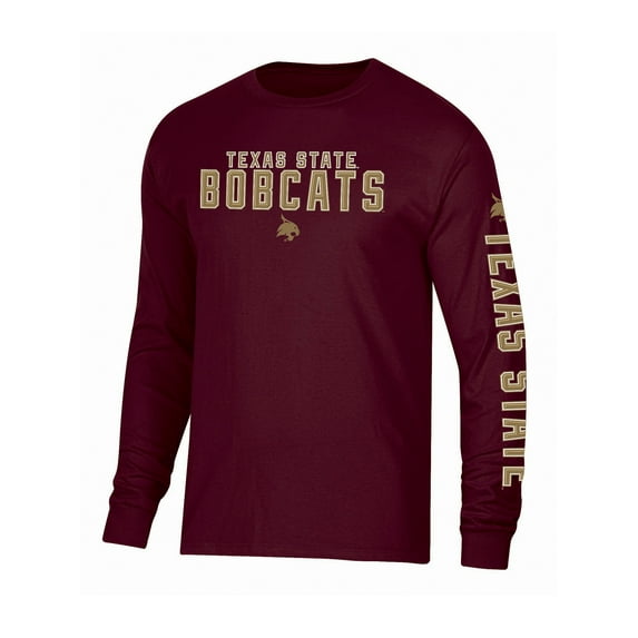 NCAA TEXAS STATE Mens Primry Color Cotton LS TEE Sleeve Hit 2Hit