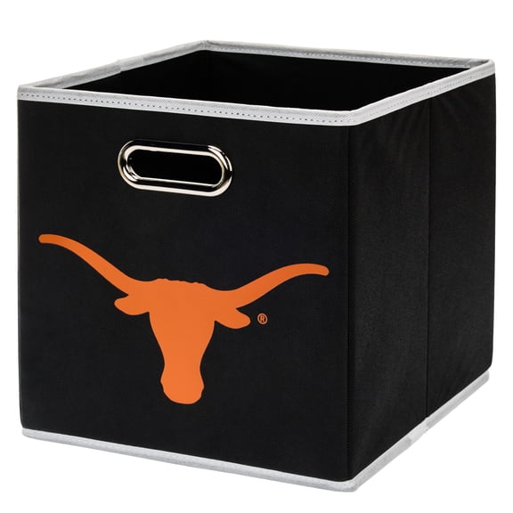 NCAA TEXAS STORAGE BIN -Made to Fit Storage Bin Shelf Organizers - 10.5" x 10.5" - NCAAlege Officially Licensed