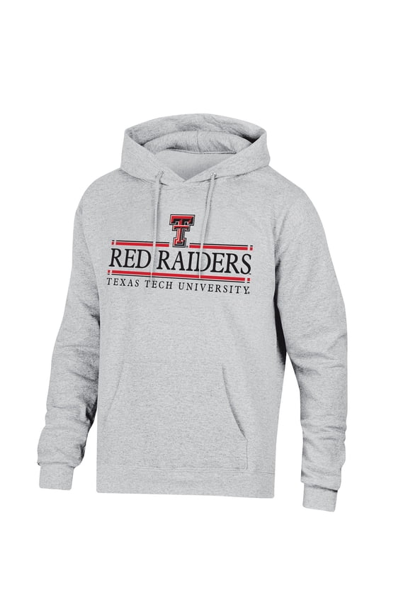 NCAA Men’s Ash Heather Team Bar Logo Fleece Hoodie Sweatshirt
