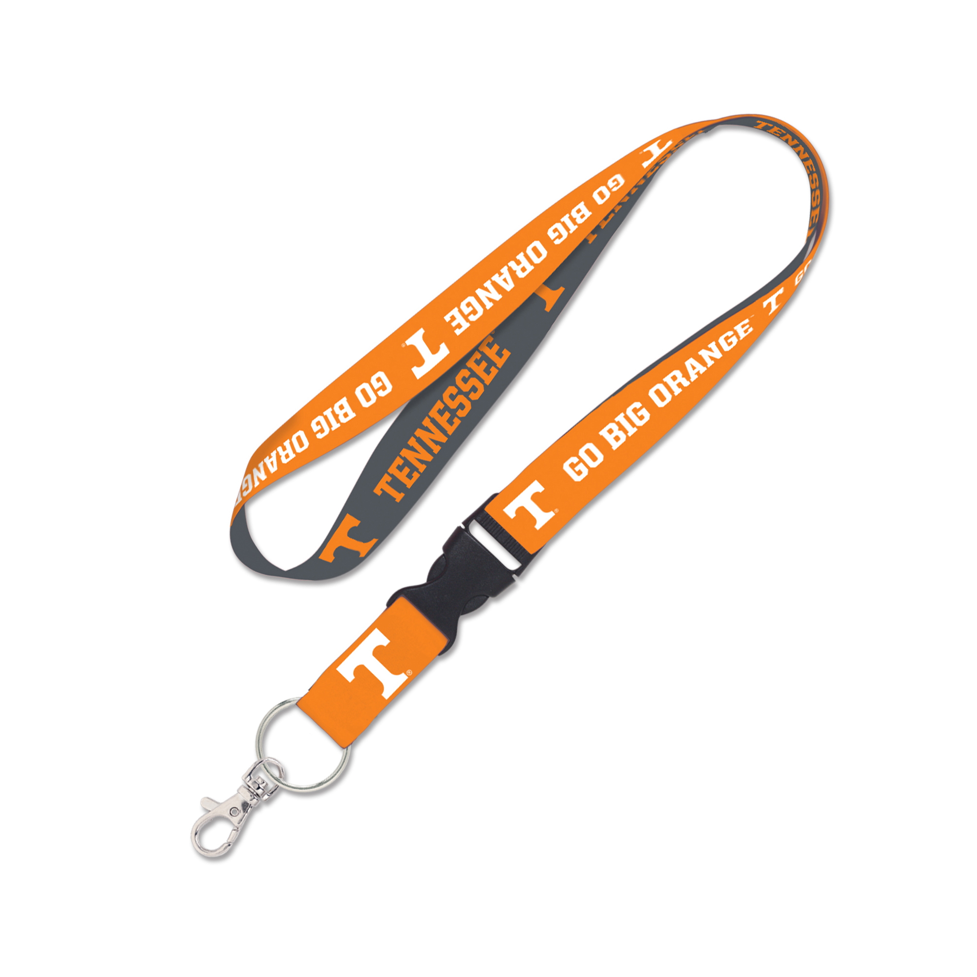 WinCraft Tennessee Volunteers Lanyard - Orange & Grey, 1 Inch Wide, With Detachable Buckle