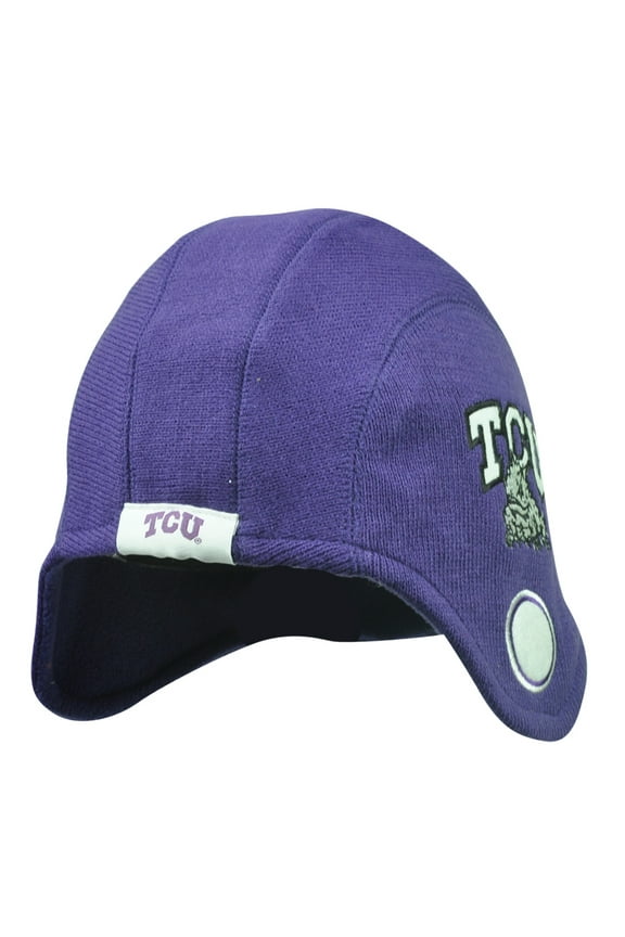 NCAA Texas Christian Horned Frogs Game Day Helmet Beanie Knit Skully Hat Purple