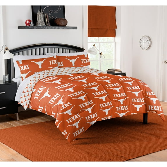 NCAA Texas Longhorns Bed in Bag Set, Full Size, Team Colors, 100% Polyester, 5 Piece Set