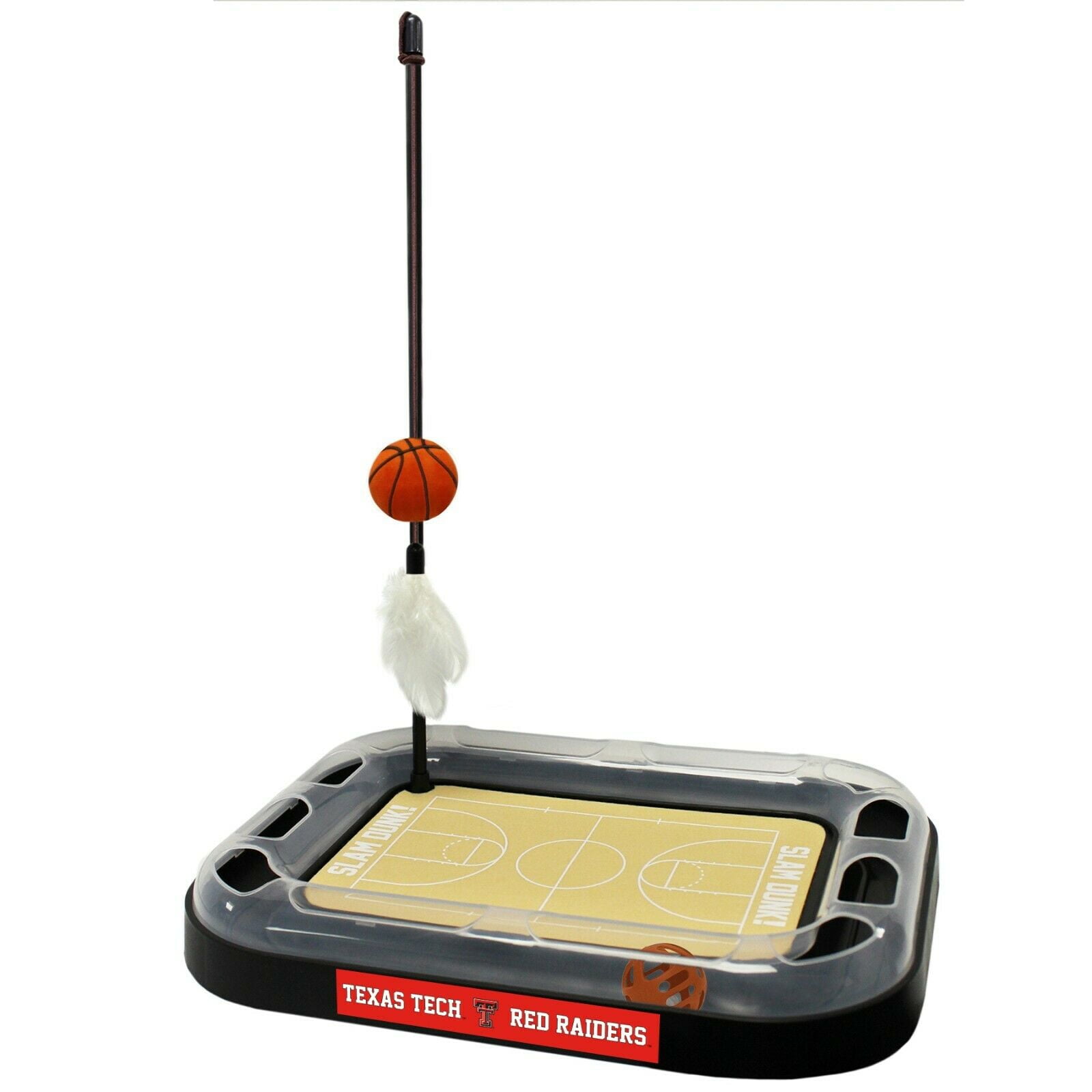 NCAA Texas Tech Red Raiders CAT Scratcher Mat Toy with Catnip Plush & Feather Cat Toy 5-in-1 Kitty Toy