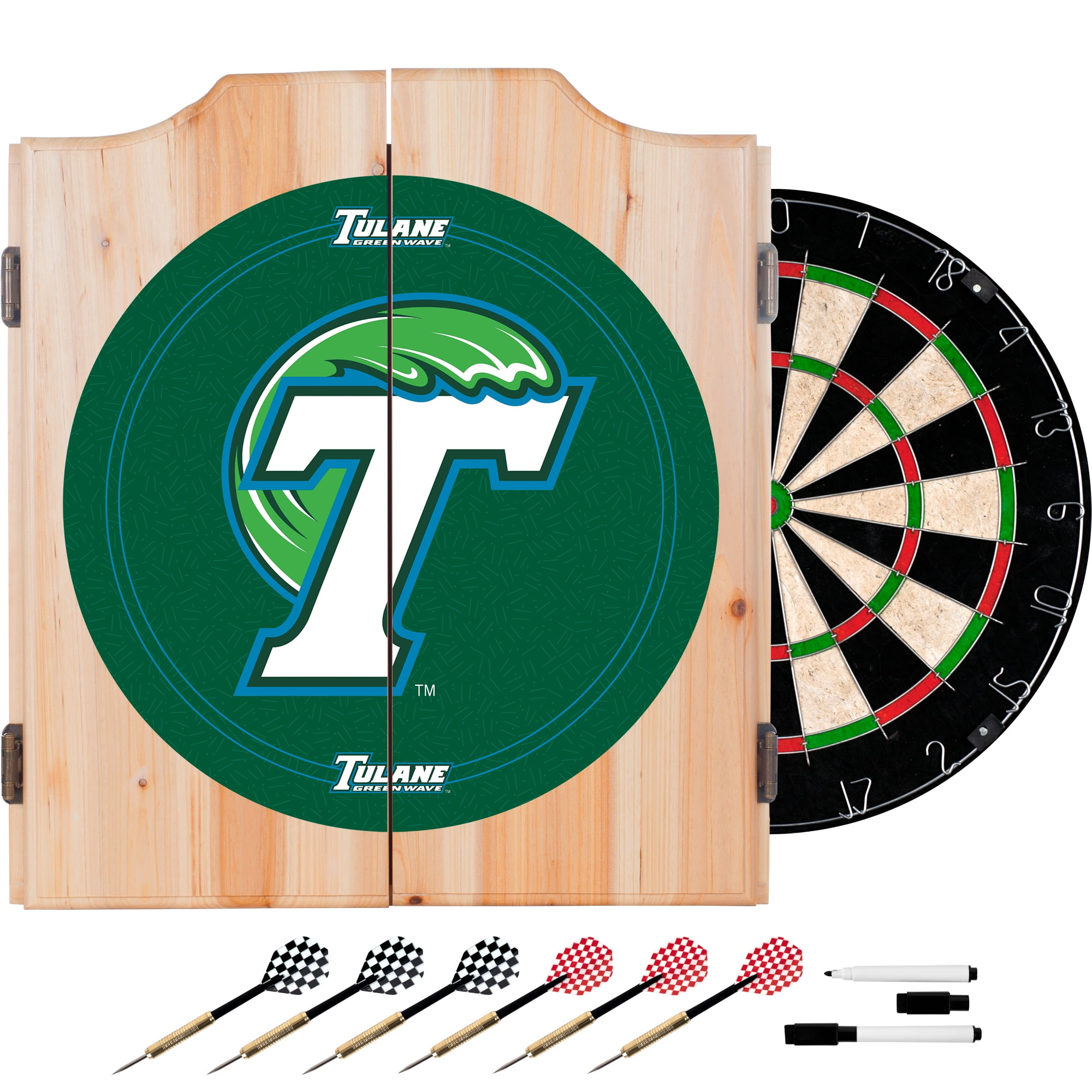 NCAA Tulane University Dart with Darts and Board