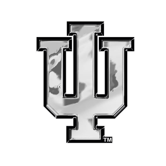 NCAA U024 Indiana Chrome Auto Emblem Decal Sticker - Approximately 3" x 3"