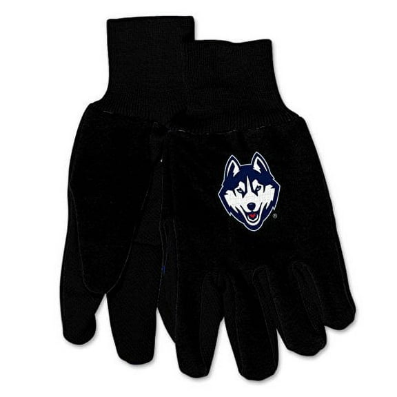 NCAA UConn Huskies Mechanical / Gardening / Work / Utility Glove With 3D Logo ...Mechanical / Gardening / Work / Utility Glove With 3D Logo ... (Black on Black)