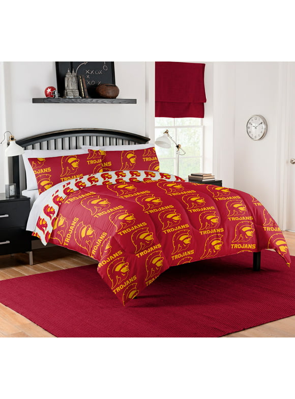 NCAA USC Trojans Bed in Bag Set, Full Size, Team Colors, 100% Polyester, 5 Piece Set