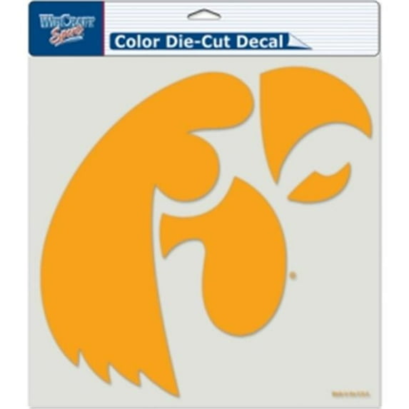 NCAA University of Iowa 80311010 Perfect Cut Color Decal, 8" x 8", Black