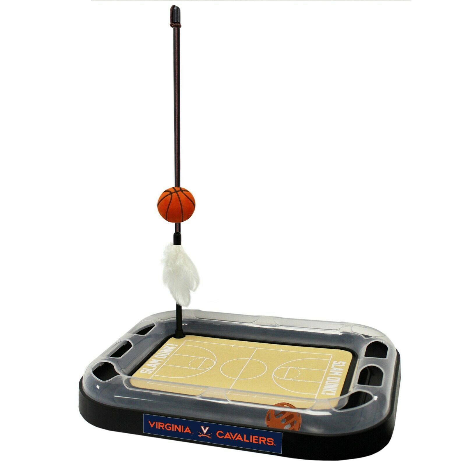 NCAA Virginia Cavaliers CAT Scratcher Mat Toy with Catnip Plush & Feather Cat Toy 5-in-1 Kitty Toy