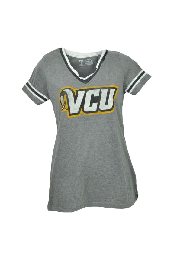 NCAA Virginia Commonwealth Rams Gray V Neck Womens Tshirt Tee Short Sleeve Small