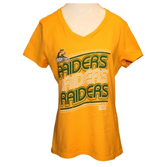 NCAA WSU Wright State University Raiders Ladies Tee T-Shirt (Gold Triple Raiders, XX-Large)