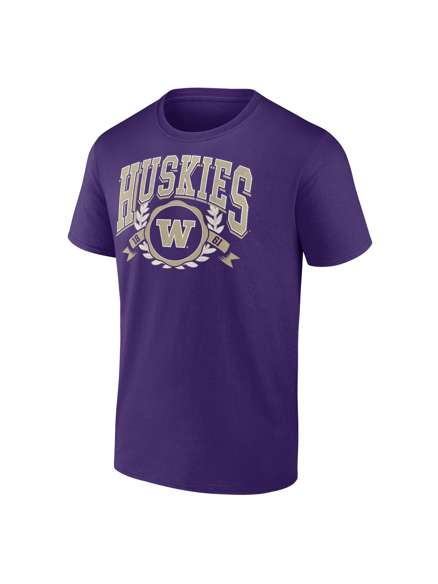 NCAA Washington Huskies Men's Cotton Purple Short Sleeve T-Shirt