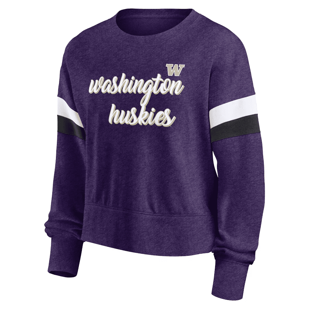 CAPTIVATING HEADWEAR NCAA Washington Huskies Women's Crew Neck Fleece Sweatshirt in Purple, Large