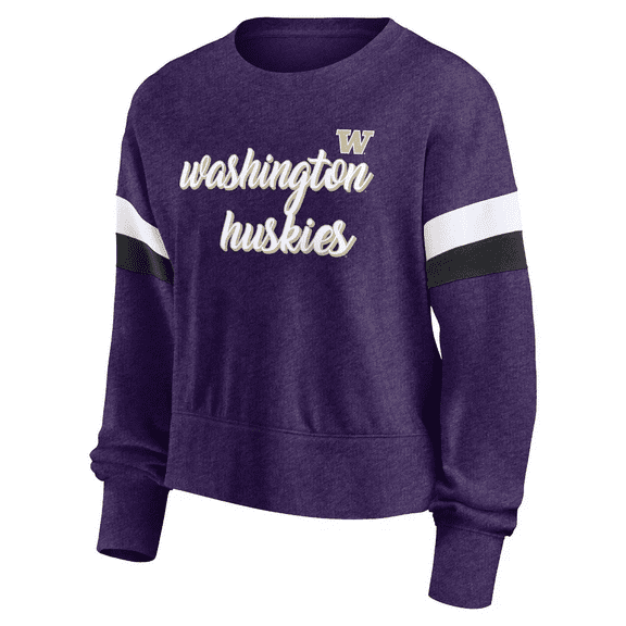 NCAA Washington Huskies Women's Crew Neck Fleece Sweatshirt in Purple, Large