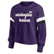 NCAA Washington Huskies Womens Crew Neck Fleece Sweatshirt in Purple, Small