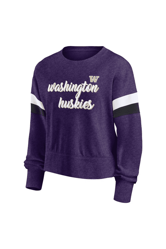 NCAA Washington Huskies Women's Crew Neck Fleece Sweatshirt in Purple, Small