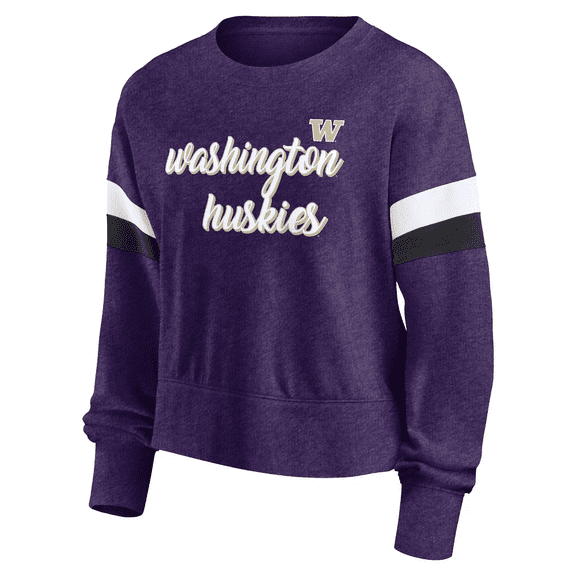 NCAA Washington Huskies Women's Crew Neck Fleece Sweatshirt in Purple, XL