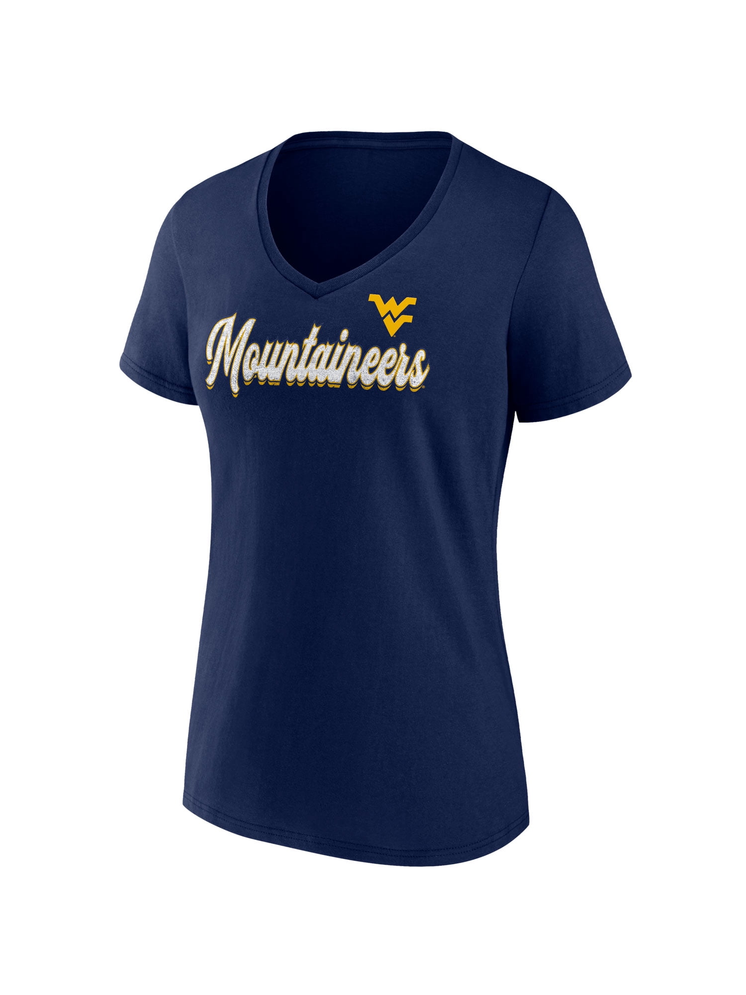NCAA West Virginia Mountaineers Women's Cotton Navy Short Sleeve T-Shirt