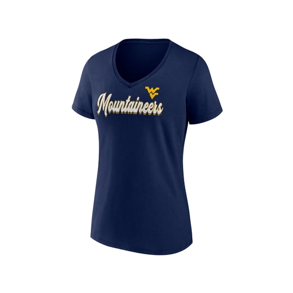 NCAA West Virginia Mountaineers Women's Cotton Navy Short Sleeve T-Shirt