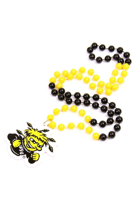 NCAA Wichita State Shockers Team Logo Mardi Gras Style Beads
