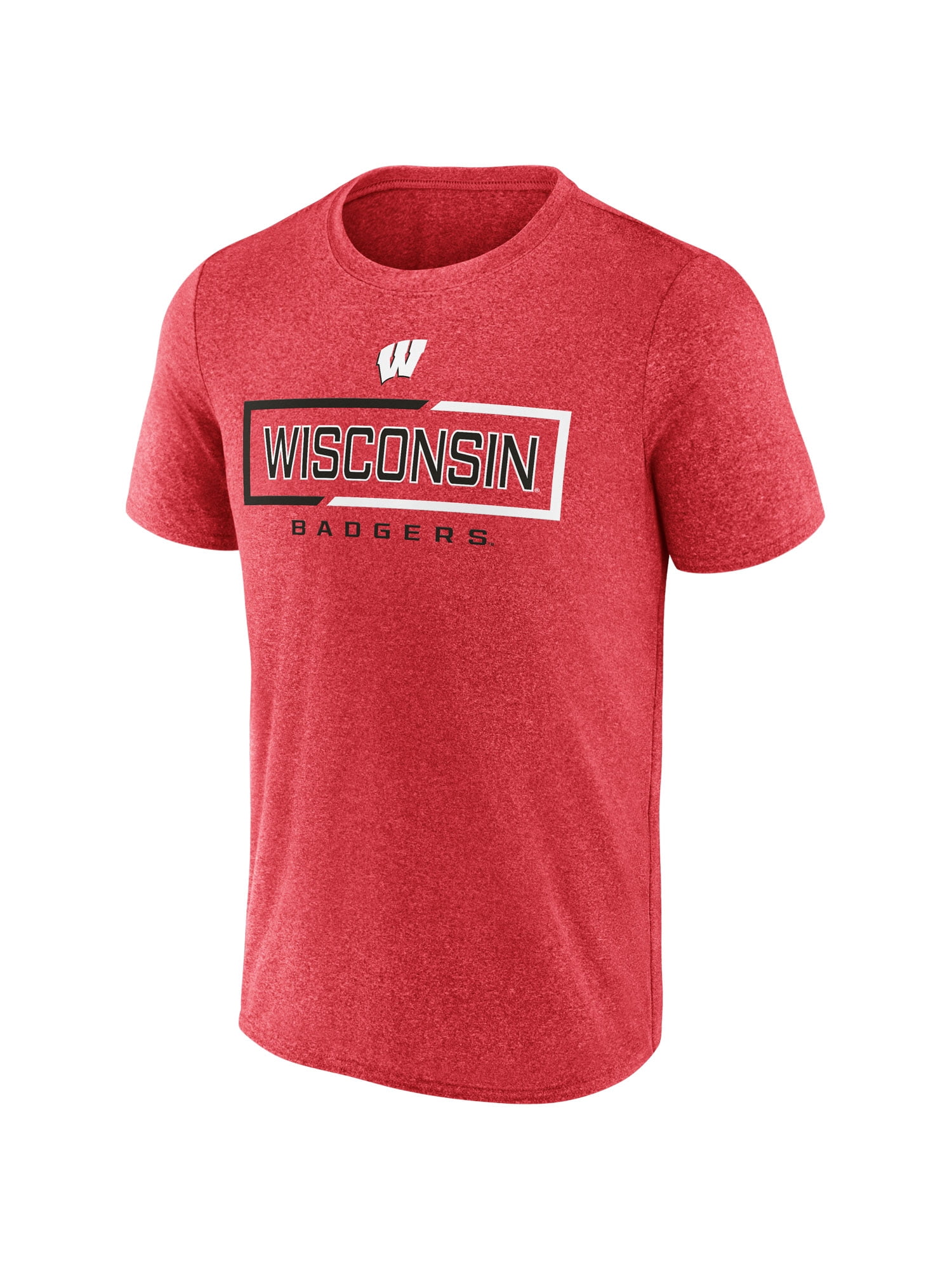 NCAA Wisconsin Badgers Men's Synthetic Red Heather Short Sleeve T-Shirt