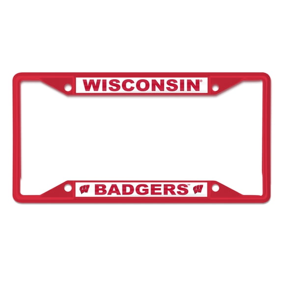 NCAA Wisconsin Team Colored Small Over Small License Plate Frame