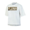 thumbnail image 1 of NCAA Women's Iowa Hawkeyes White Short Sleeve Boxy Tee with Hi-Lo Hem, 1 of 2