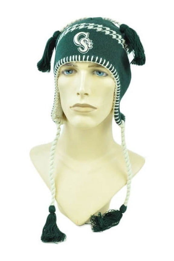 NCAA Zephyr Alpine Tassel Knit Beanie Hat Ear Flaps Toque Colorado State Rams