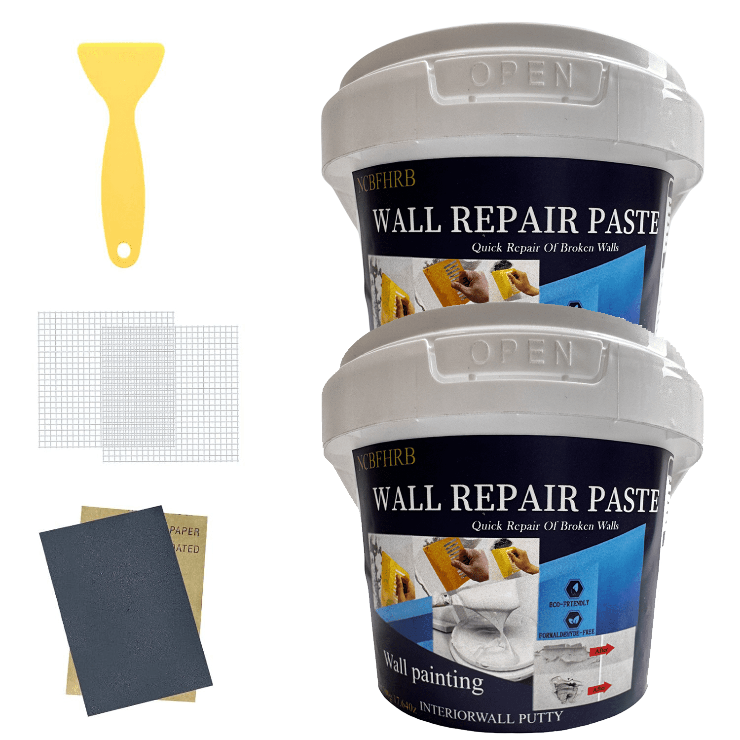 NCBFHRB Drywall Patch Repair Kit, 18 Oz Spackle Wall Repair Paste with ...