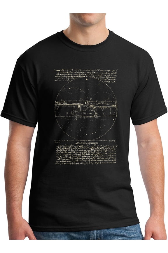 NCC-1701 USS Enterprise Shirt - Leonardo da Vinci Vitruvian Star Ship Tshirt