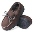 thumbnail image 1 of NCCB Boy's Moccasin Slippers Memory Foam Nonslip Indoor Outdoor shoes Brown 1, 1 of 6