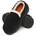 thumbnail image 1 of NCCB Boys Moccasin Slippers Girls Memory Foam House Shoes Plush Lining Non Slip Bedroom Slippers Indoor Outdoor Black 2 Big Kid, 1 of 7