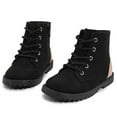thumbnail image 1 of NCCB Girls Ankle Boots Kids Snow Winer Boots Side Zipper Lace up Fashion Boots for Girls Black 10 Toddler, 1 of 4