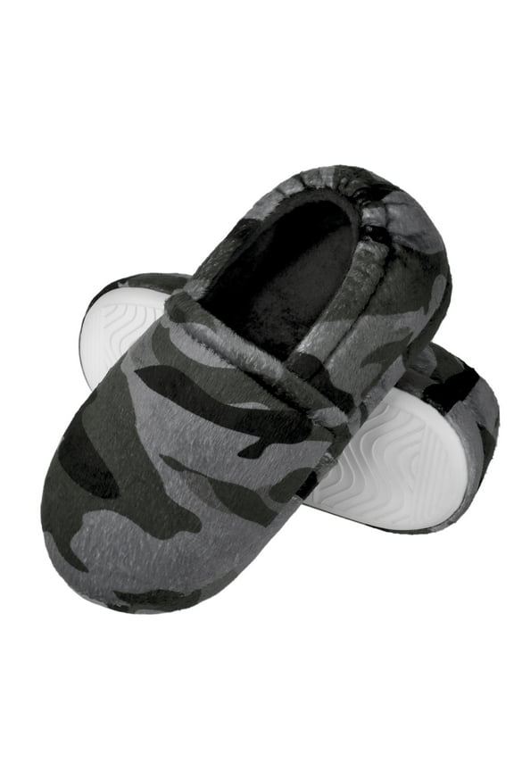 Kids Boys Slippers Comfy Indoor Outdoor Slippers Boys house shoes Grey size 10-11