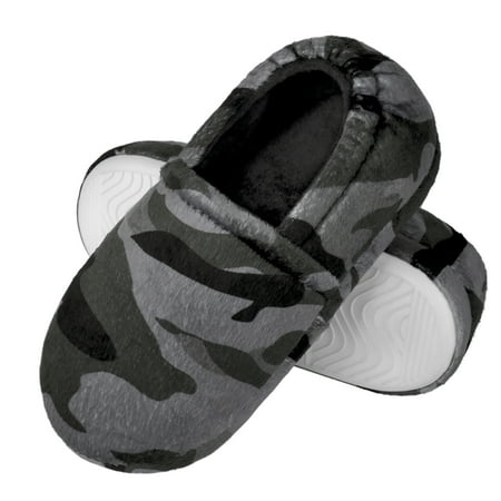 NCCB Kids Boys Slippers Comfy Indoor Outdoor Slippers Boys house shoes Grey size 12-13
