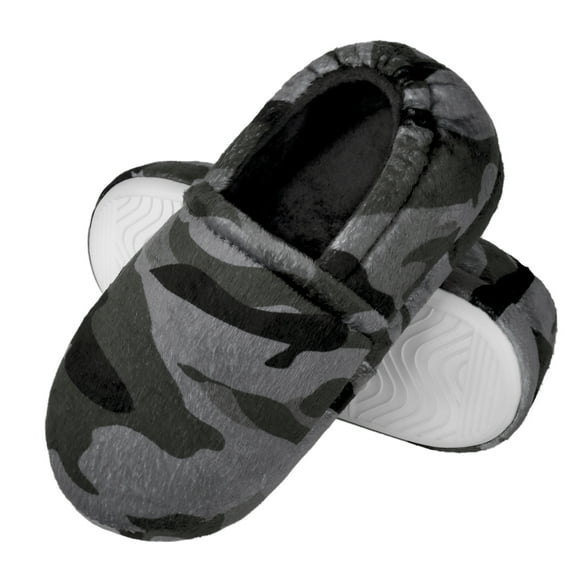 NCCB Kids Boys Slippers Comfy Indoor Outdoor Slippers Boys house shoes Grey size 3-4