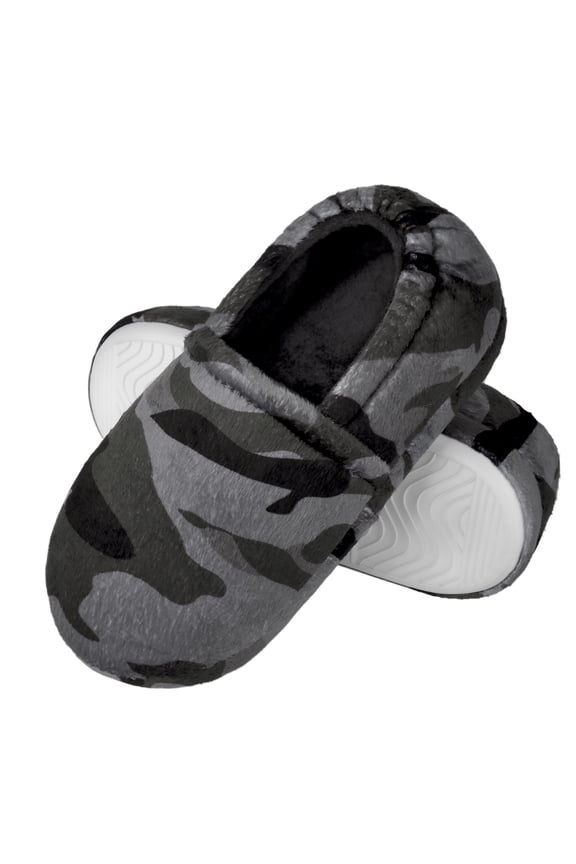 Kids Boys Slippers Comfy Indoor Outdoor Slippers Boys house shoes Grey size 3-4