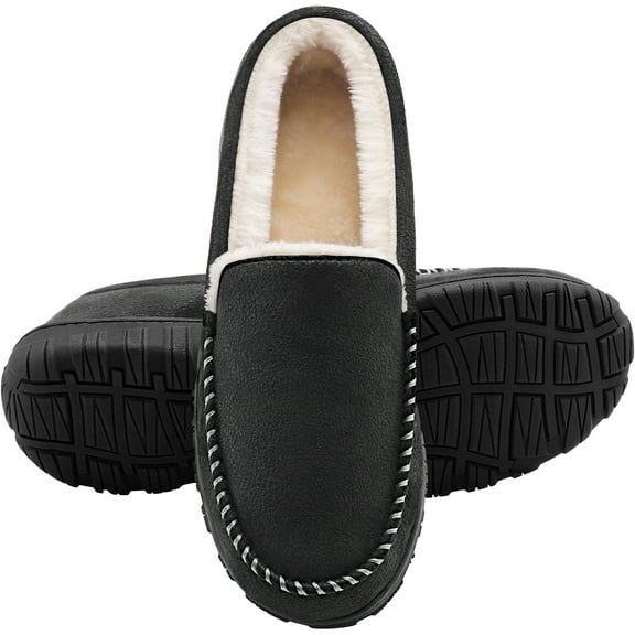 NCCB Mens Slippers Memory Foam House Shoes Slip on Moccasin Slippers for Men