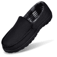 thumbnail image 1 of NCCB Mens Slippers Mens Moccasin Slippers Memory Foam Indoor Outdoor House Slippers for Men Anti-Slip Rubber Sole Black Size 10, 1 of 6
