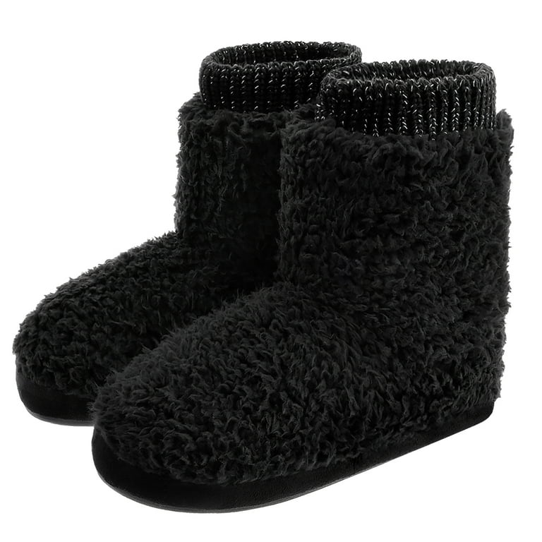 Black bootie 2024 slippers women's