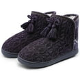 thumbnail image 1 of NCCB Womens Bootie Slippers Plush Fleece Memory Foam Indoor House Shoes Knit Bootie Slippers for Women Purple 9-10, 1 of 6