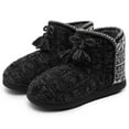 thumbnail image 1 of NCCB Womens Bootie Slippers Plush Fleece Memory Foam Indoor House Shoes Knit Bootie Slippers for Women Black 5-6, 1 of 6